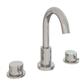 Meriden 3 Tap Hole Basin Mixer Tap Set Chrome