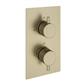 Meriden Twin Thermostatic Concealed Shower Valve - Brushed Brass