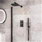 Round Thermostatic Shower Bundle with Shower Head, Valve & Handset - Matt Black